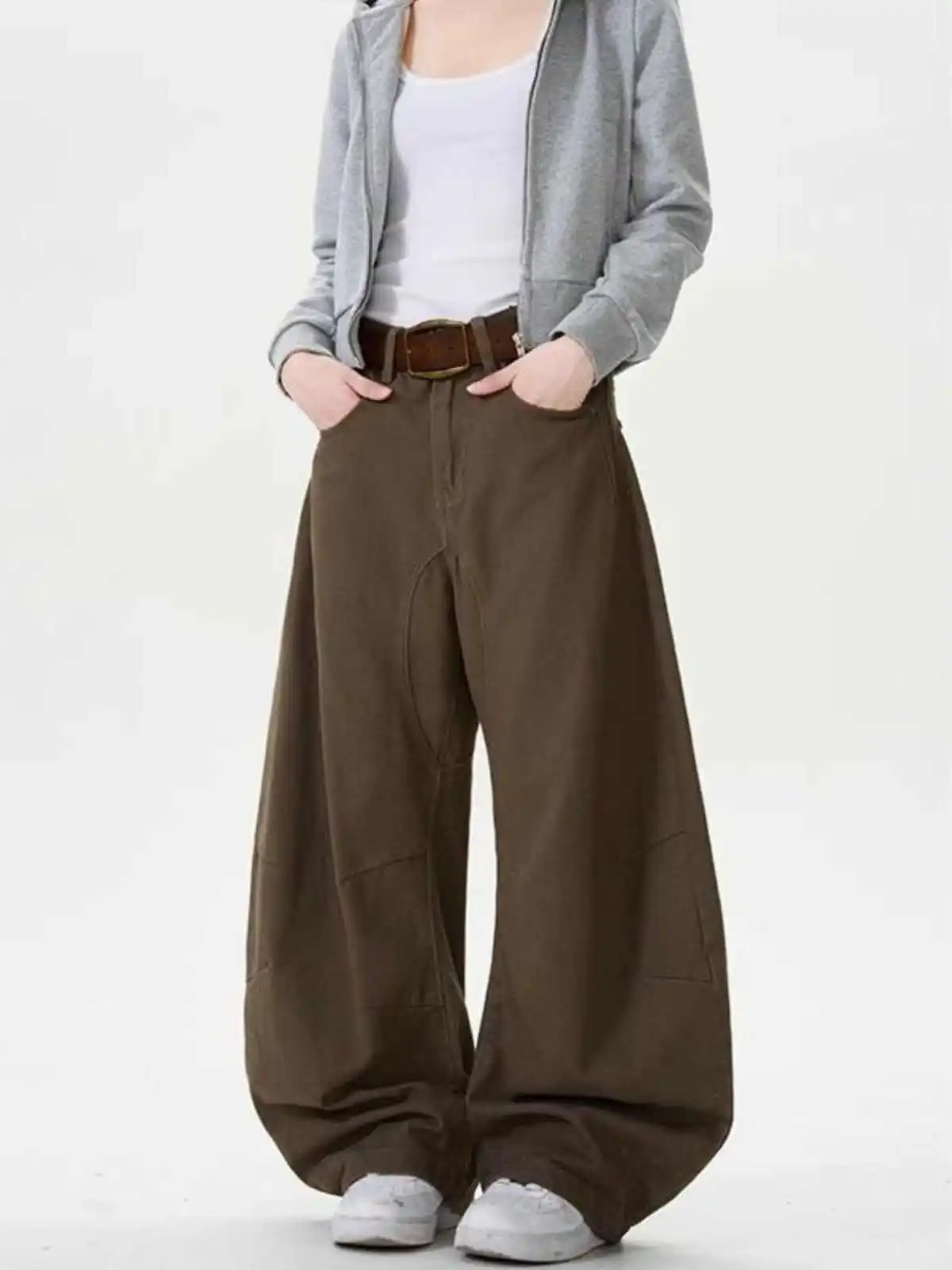 

Women's Y2k Baggy Brown Jeans Japanese 2000s Style Boyfriend Jean Pants Vintage Harajuku Star Embroidery Denim Trousers Clothes