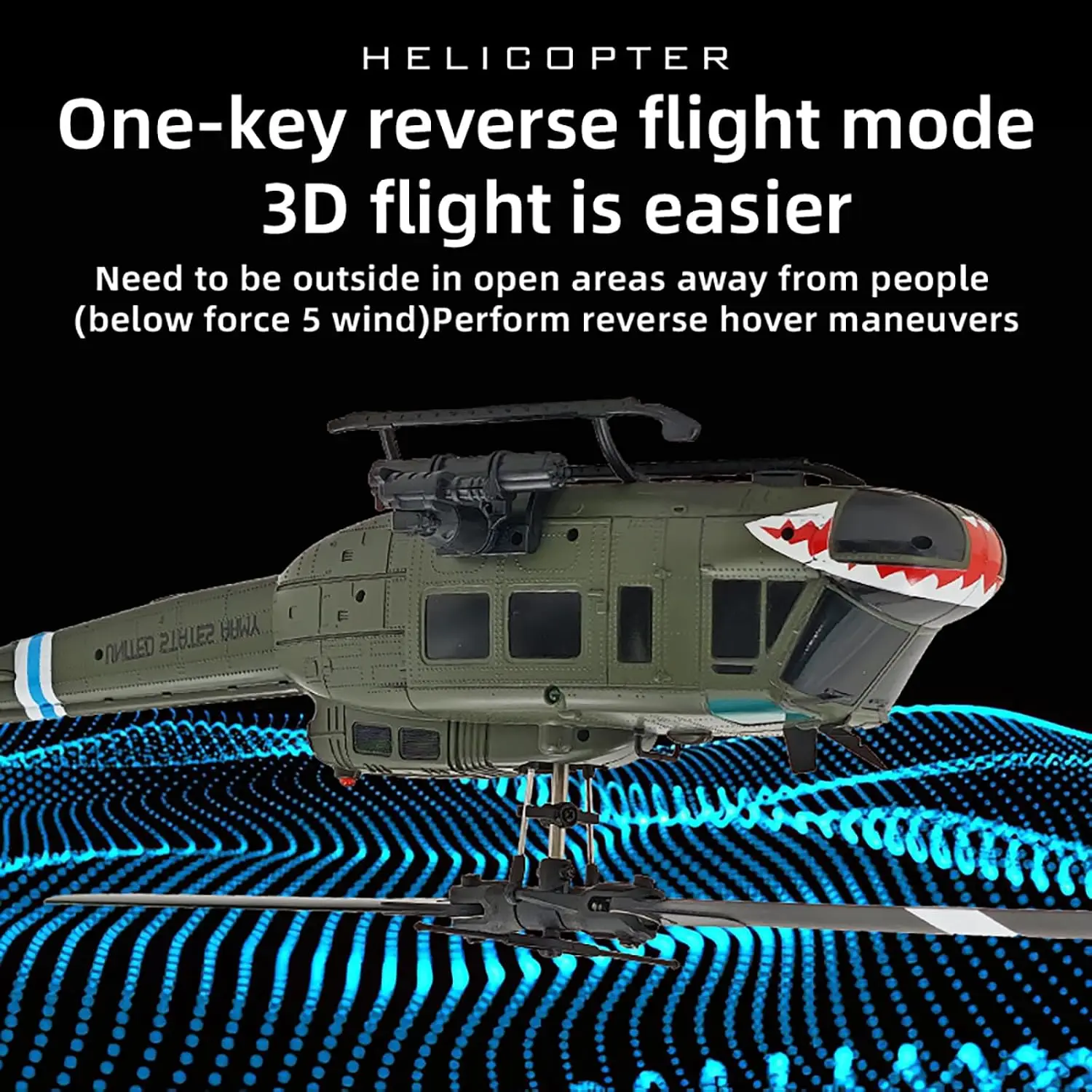 315MM UH-1 Remote Control Helicopter Aircraft for Adults Expert 6CH C032 Maintain Altitude Brushless Motor Optical Flow Position