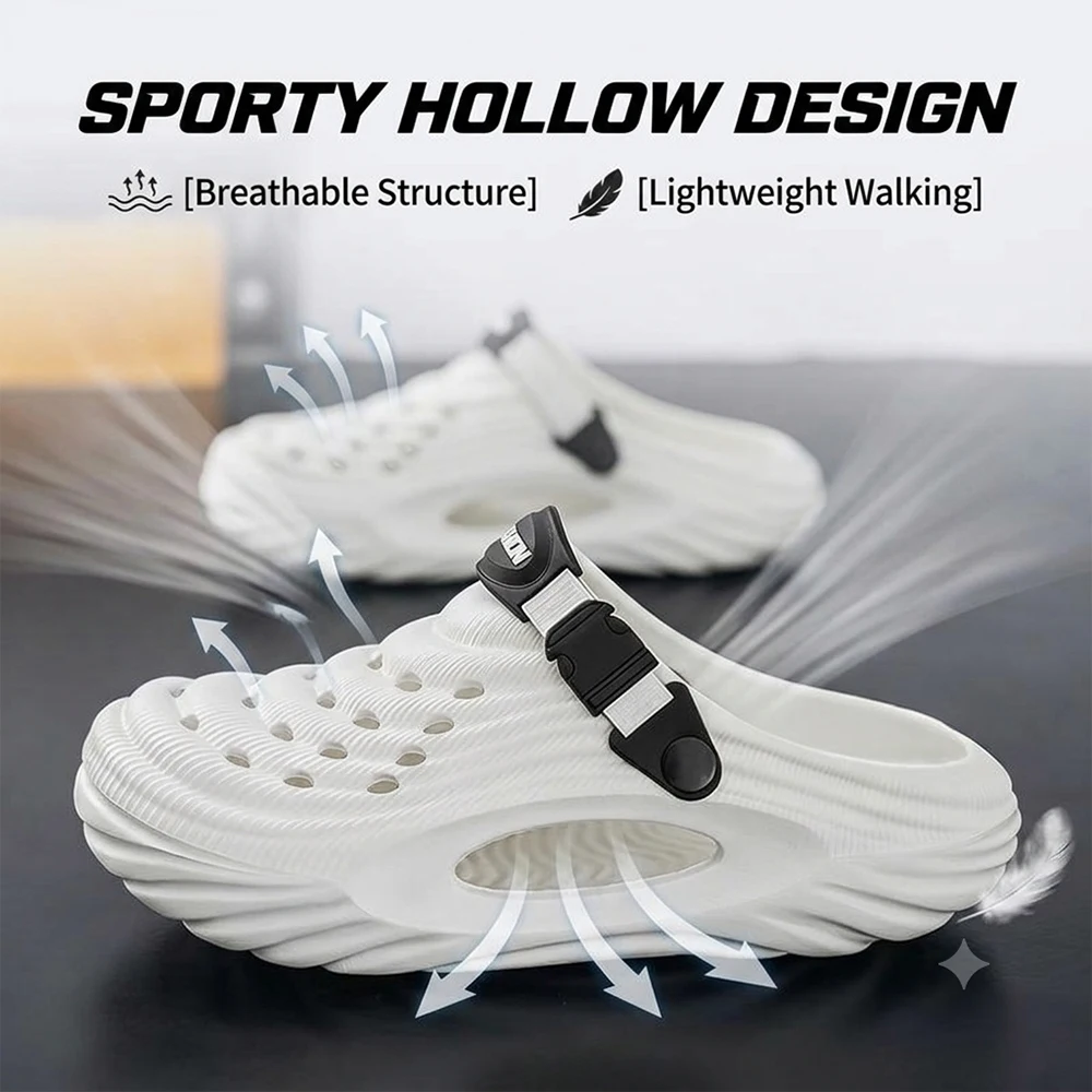 Men Platform Garden Shoes Lightweight Breathable EVA Clogs Summer Slip On Sandals Outdoor Casual Shoes Anti Slip Beach Slippers