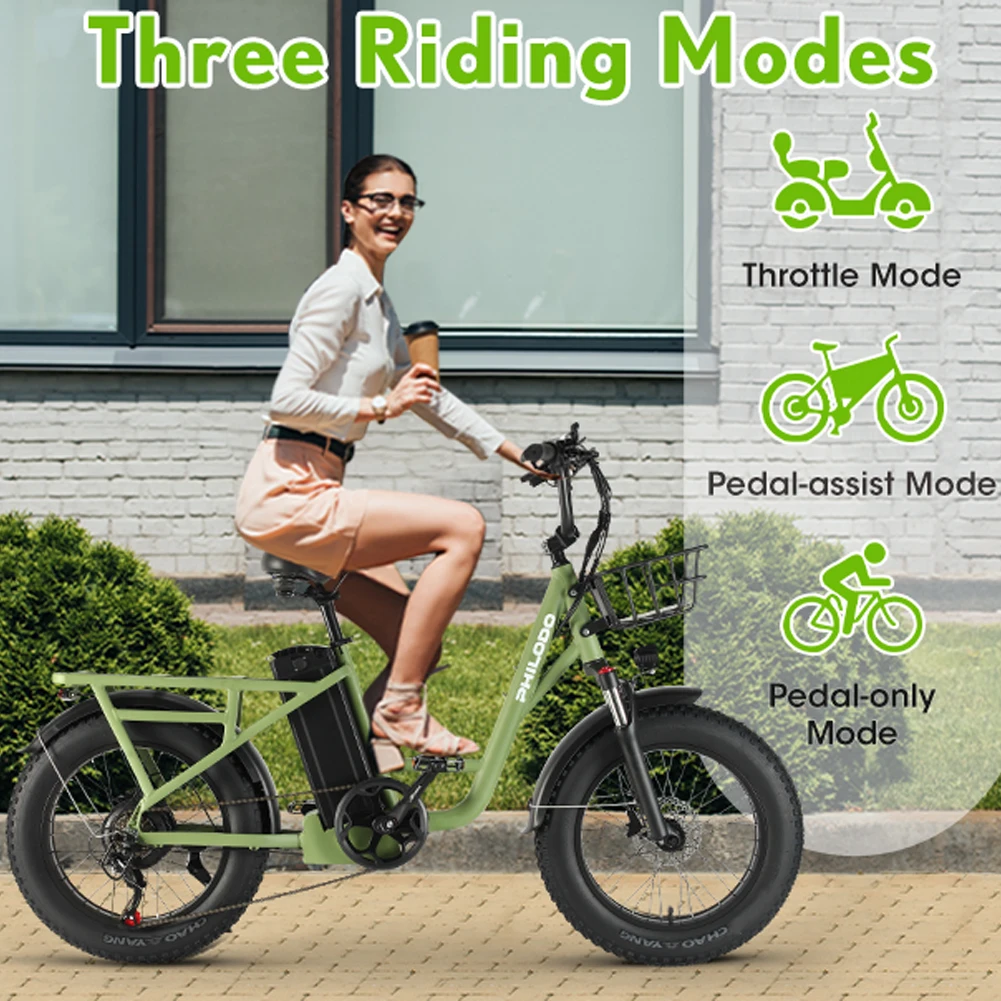 PHILODO T1 Erwachsenen-Elektrofahrrad 48V20AH Akku 20*4 Zoll Fat-Reifen E-Bike All-Terrain Erwachsenen-Elektrofahrrad
