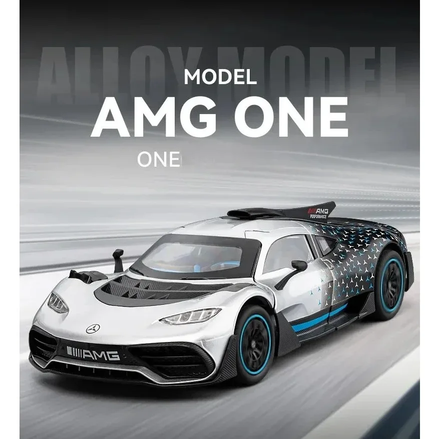 1:24 AMG ONE Sports Car With Sound And Light Toy Car Sound Effect Model Ornament Gift Diecast Alloy Car Model Collectible