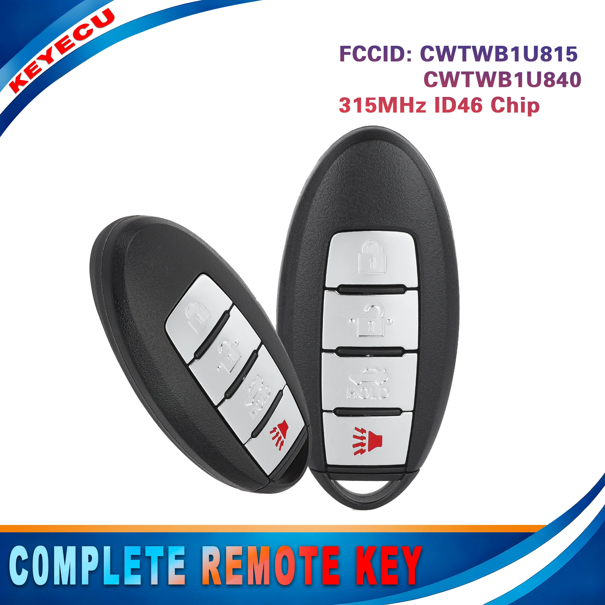 KEYECU for Nissan Teana Sylphy Sentra Sunny Versa Leaf 2013-2016 Remote Key Fob 4 Button CWTWB1U815 CWTWB1U840 315MHz ID46