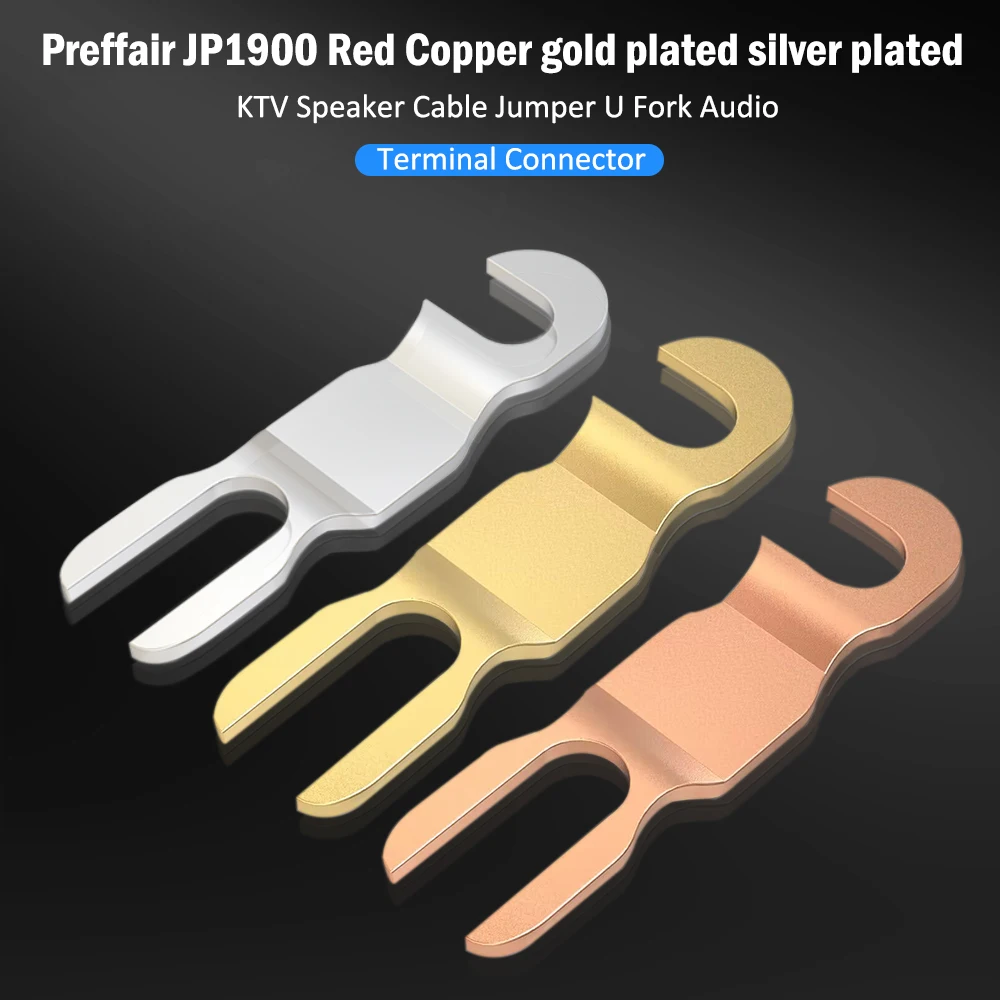 Preffair JP1900 Red Copper Gold Plated Silver Plated KTV Speaker Cable Jumper U Fork Audio Terminal Connector