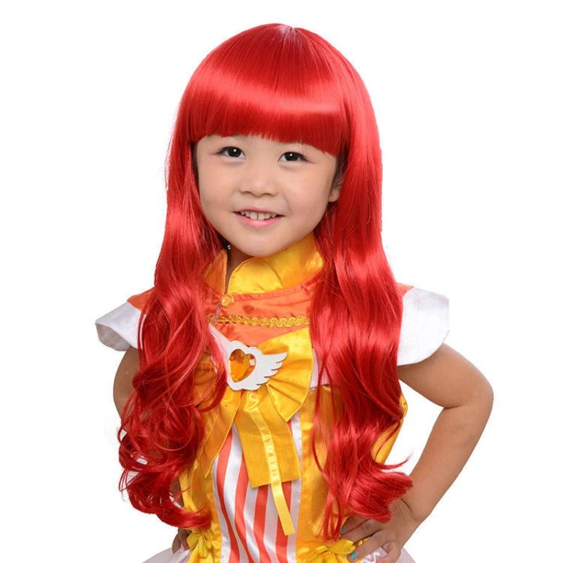 

Kids Blonde Red Blue Purple Wigs Baby Golden Hair Accessories Aureate Stage Performances Toupee Children Head Covering for Girls