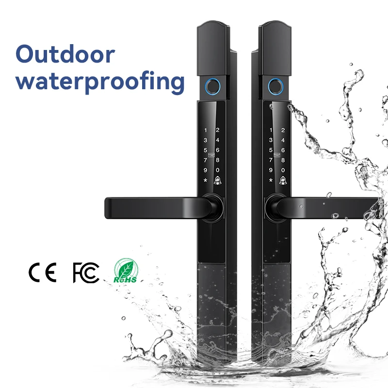 Kasman Source Price Double Side Slim Door Lock Water Proof 2hrs Fire Rated Gate Smart Door Lock With Mechanical Key view 3