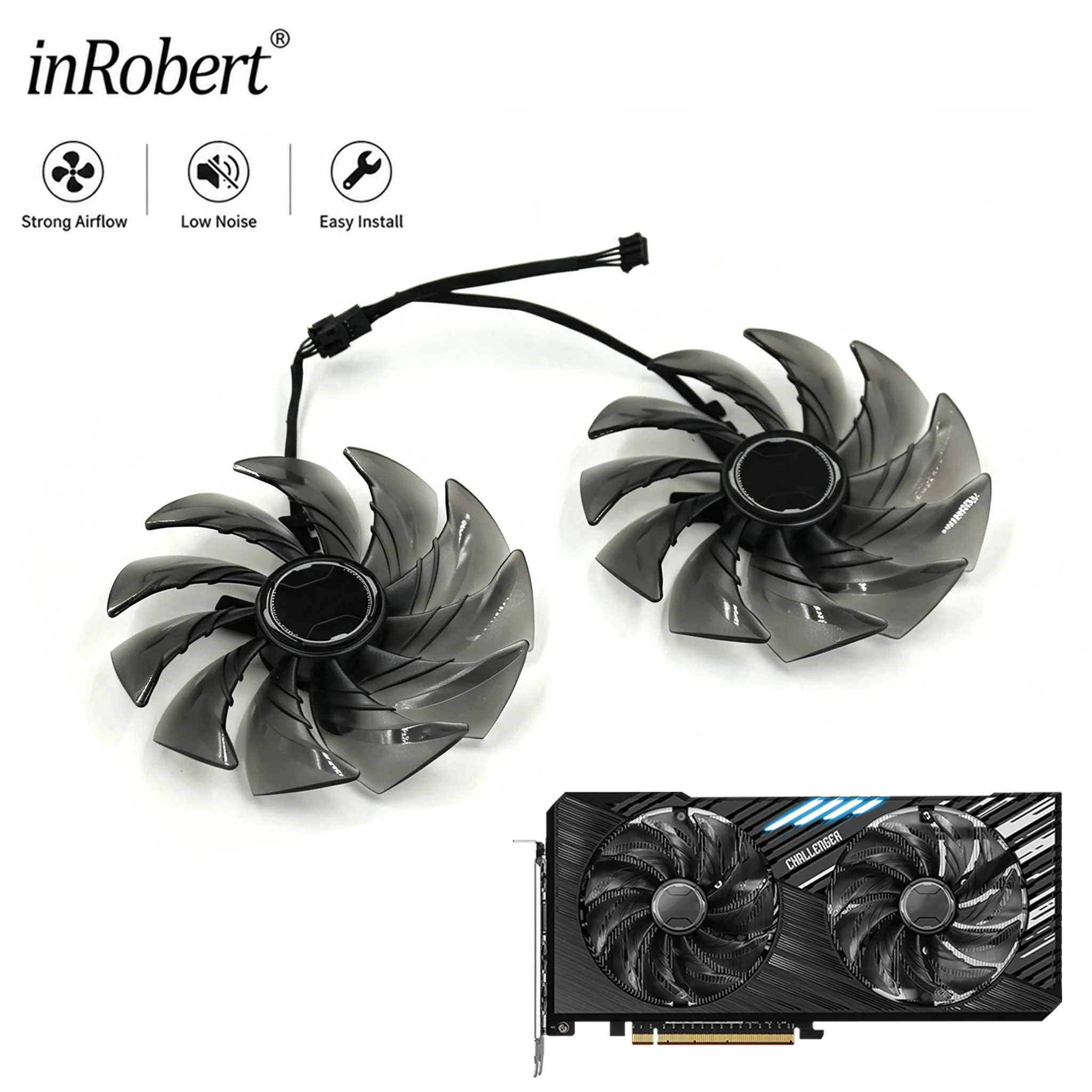 F​or Asrokc lntel A770 CL SE CF1010H12S 4Pin Replacement Graphics Card GPU Fan