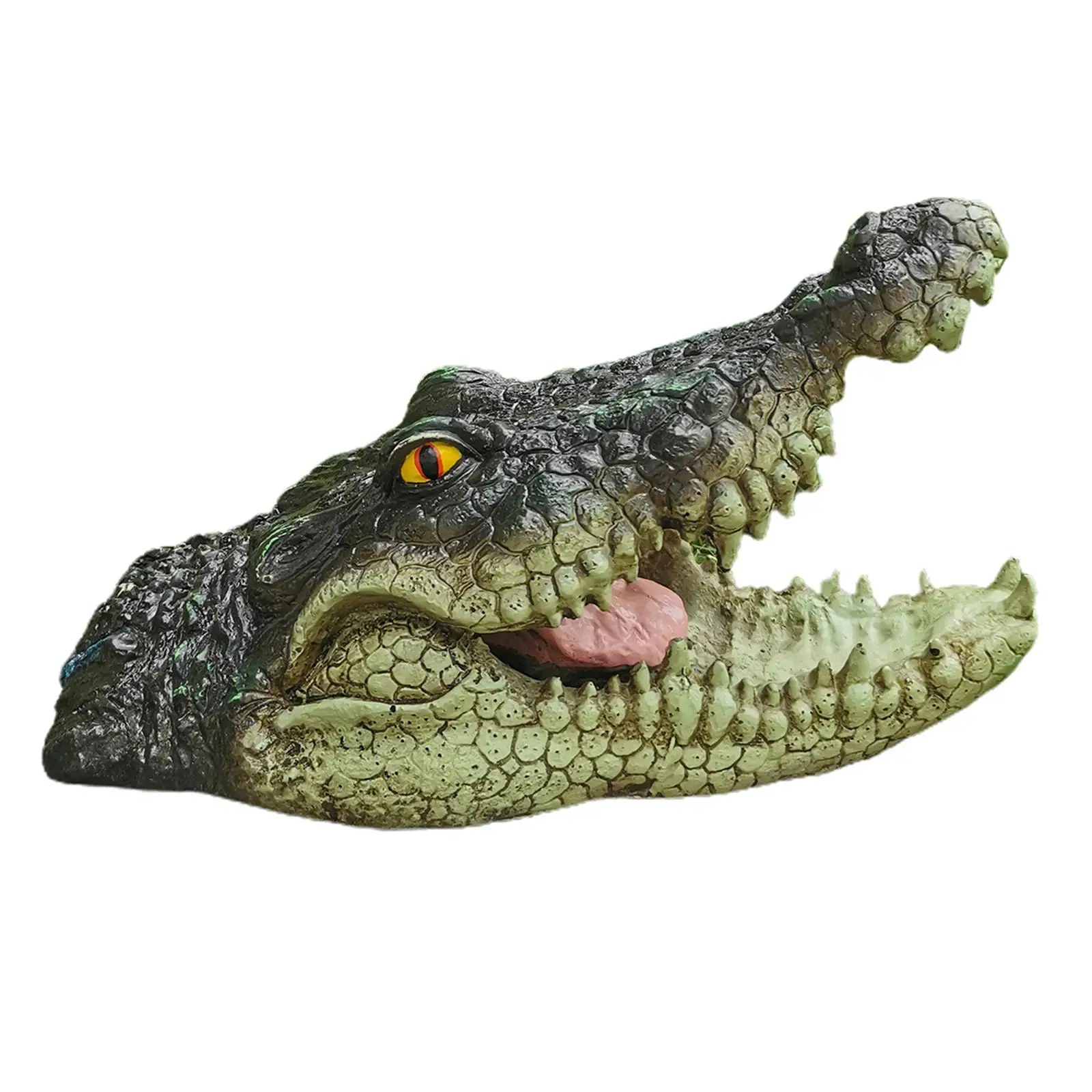 Simulation Crocodile Head Floating Pond Animal Decoy Home Decoration Outdoor Sculpture for Pool Goose Repellent