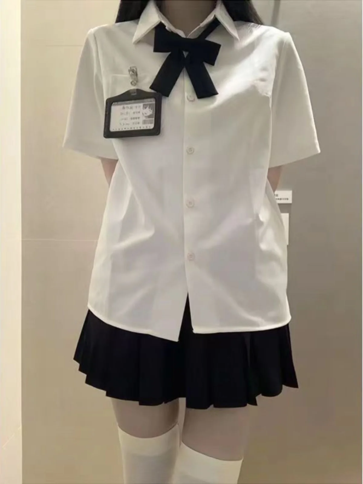 Summer New Basic Short Sleeve Uniform Shirt And Skirt Set College Style Jk Uniform Slimming Versatile Class Uniform Set