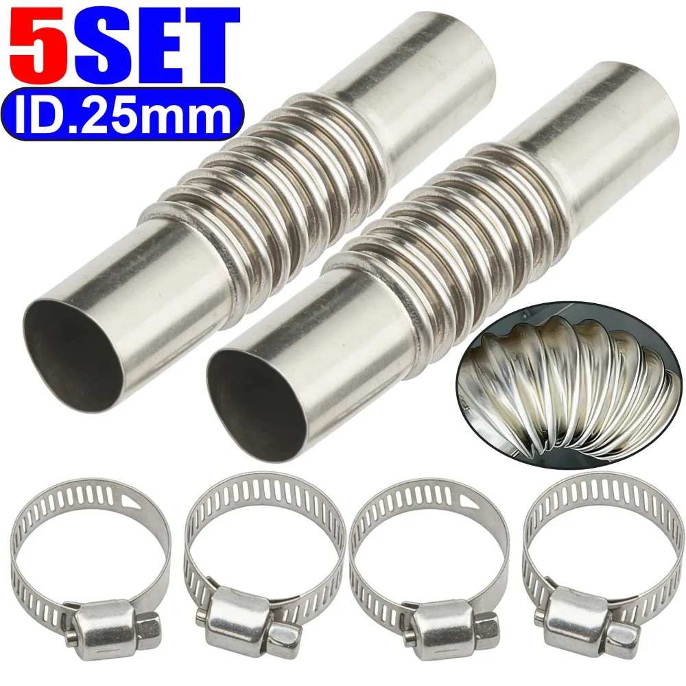 

Соединительный патрубок из нержавеющей стали 25 мм для выхлопной трубы автомобильного отопителя, лодки, грузовика, серебристый, для дизельных автономных отопителей Webasto Eberspacher