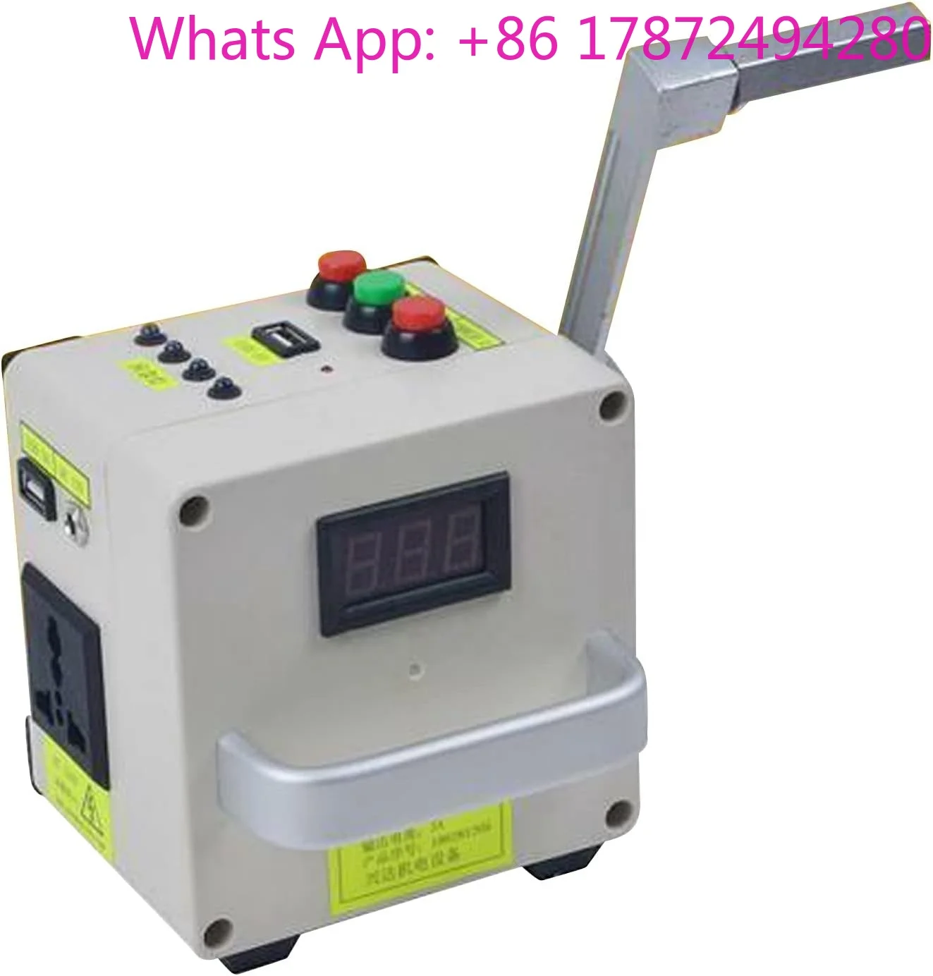 Hand Crank Generator Portable Power Supply Emergency Charger Hand Tool Generators-15w 220v 12*12*10cm