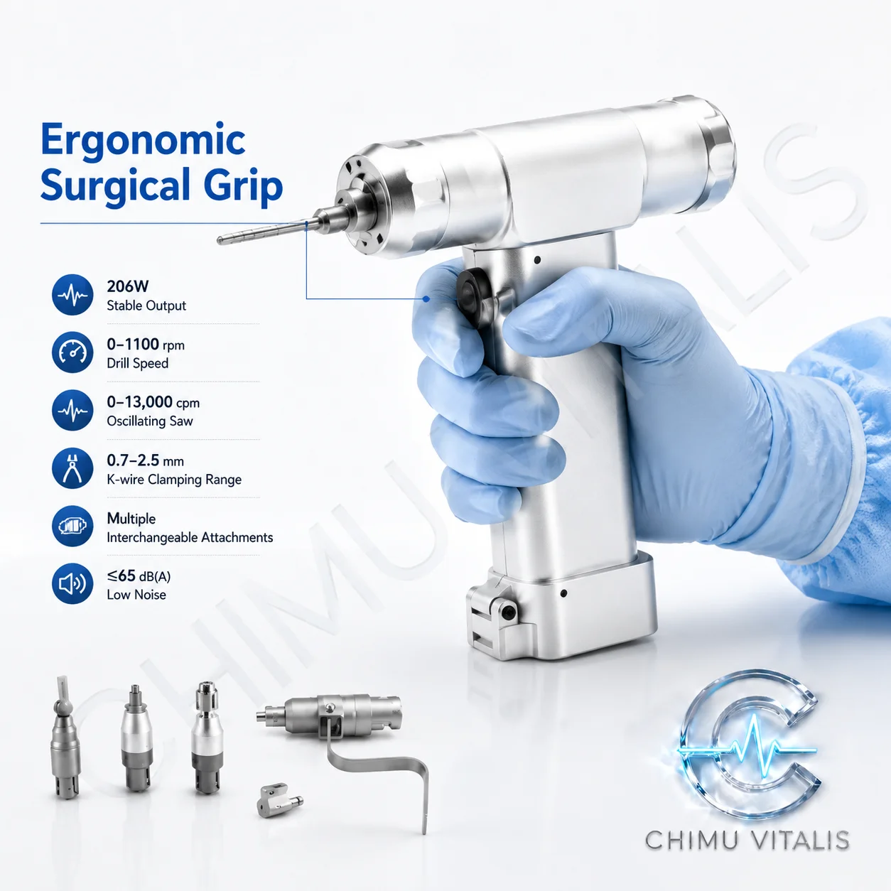 【CHIMU VITALIS】 NM-300 Drill Professional Clinical Grade CE Certified 135°C Autoclavable Hand & Foot Surgery