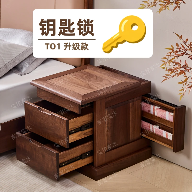 Concealed bedside table Bedside table Bedside storage cabinet Bedroom safe