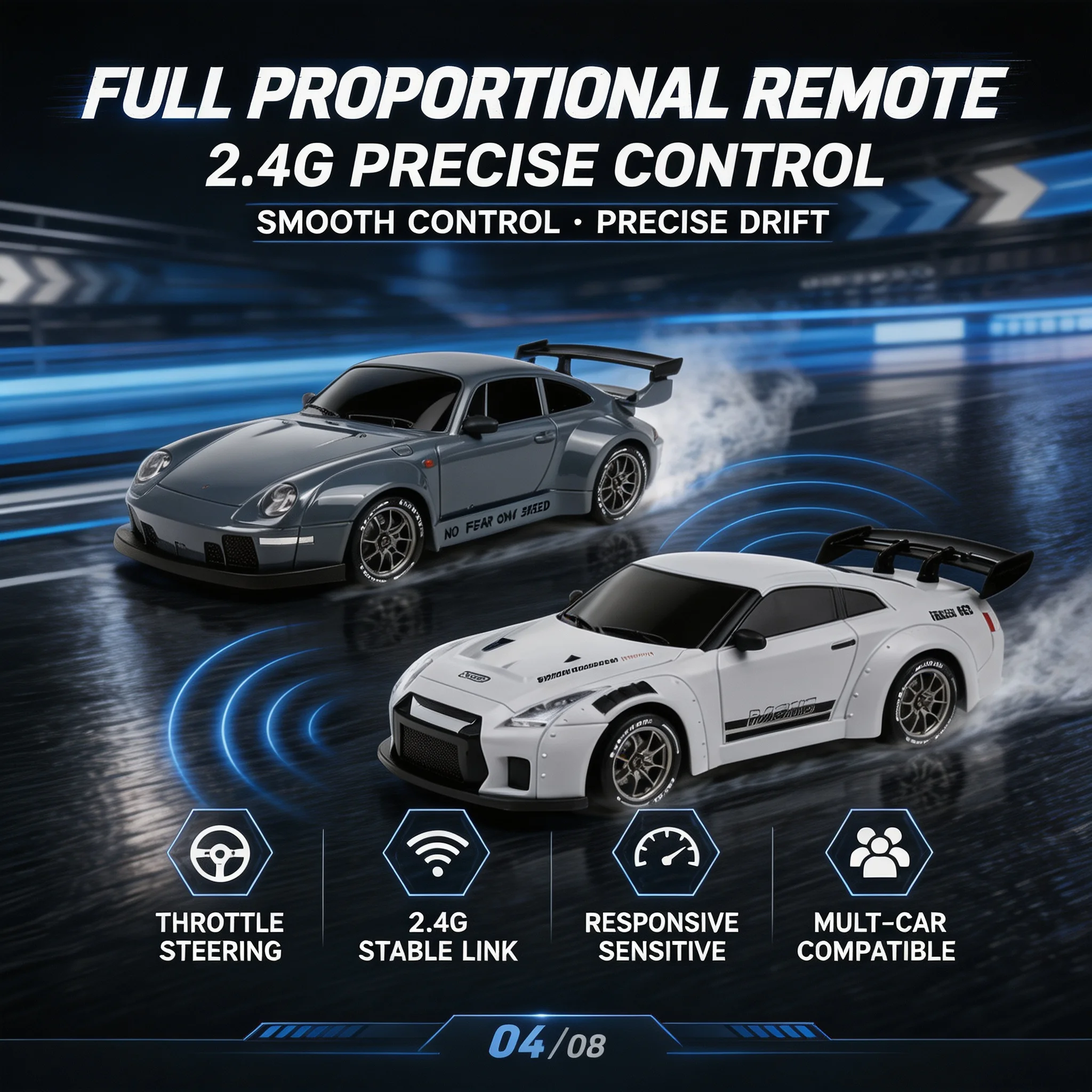 RC remote control drift high-speed car 1:24 four-wheel drive racing car children's model car boy toy