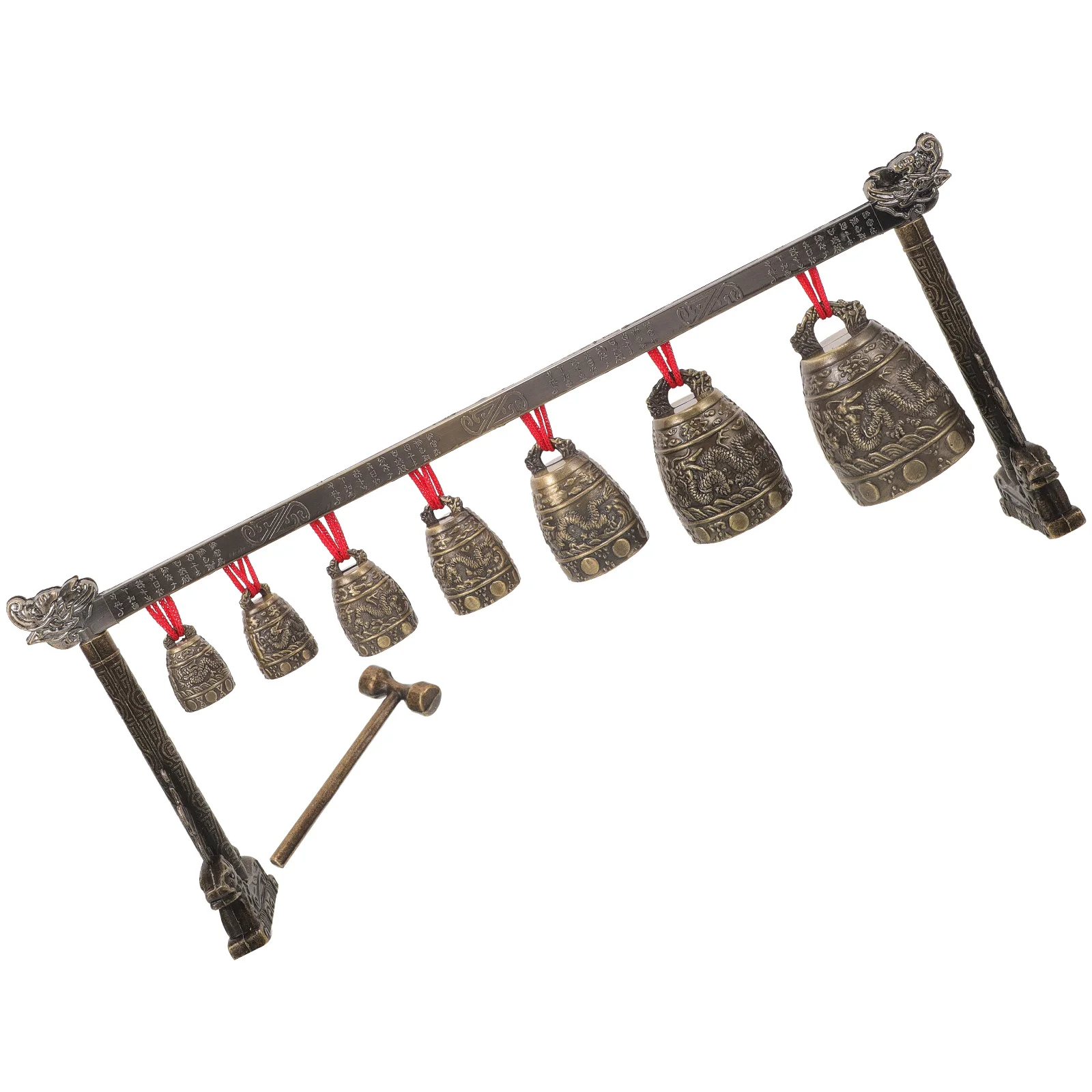 

7 Retro Chinese Beating Instruments Instrument Melodious Chinese Bell Sound Zinc Alloy Decorative Style Percussion