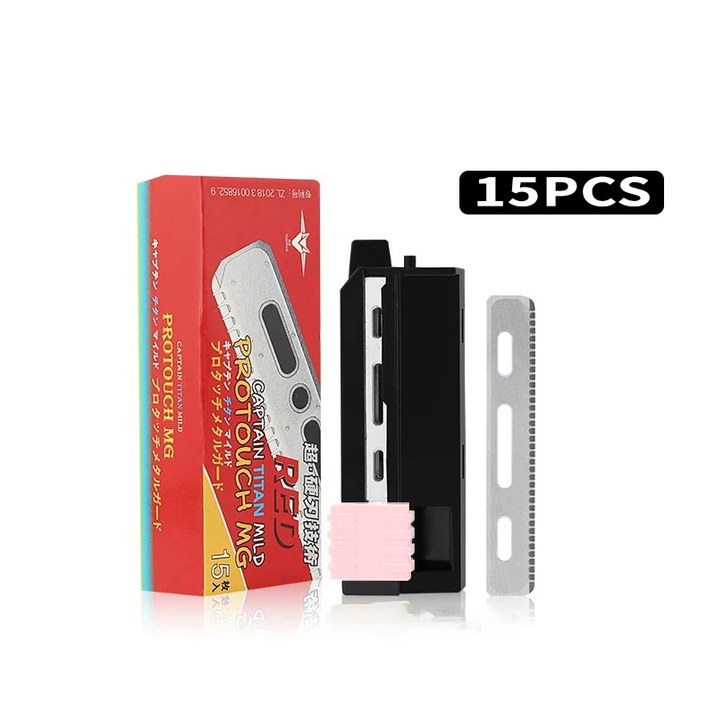 15 قطعة/صندوق شفرات حلاقة من جانب واحد للرجال ماكينة حلاقة آمنة من الفولاذ المقاوم للصدأ استبدال شفرة حلاقة لوازم الحلاقة