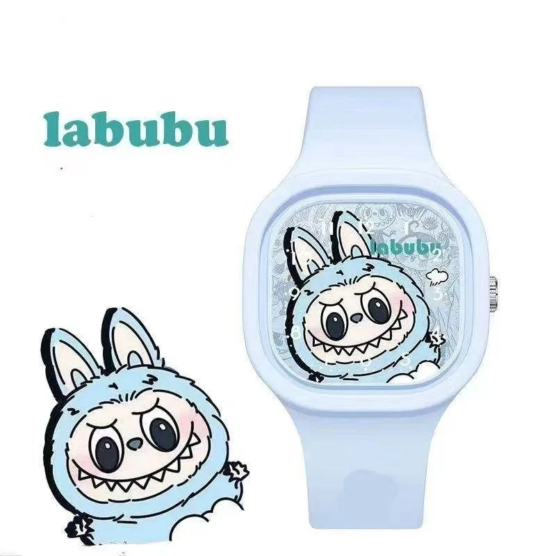 Labubu The Monsters Heartbeat Anime Watch Cute Cartoon Figure Kawaii Silicone Quartz Watch Children Peripherals Decoration Gifts