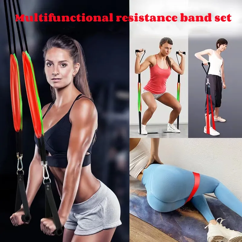 Multifunctional Resistance Band Set Squat Hip Exercises Latex Elastic Band Men Women Stretch Strength Training Fitness Equipment