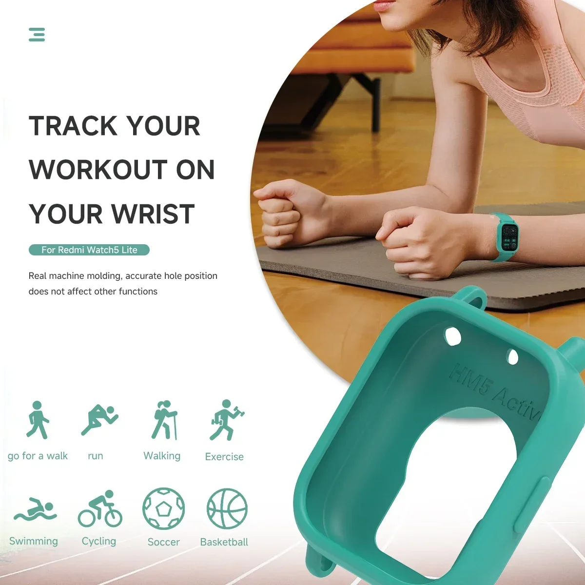 حافظة من السيليكون + حزام لساعة Redmi Watch 5 Lite / 5 Active Repacement Bracelet Belt Smart Watchband غطاء حماية