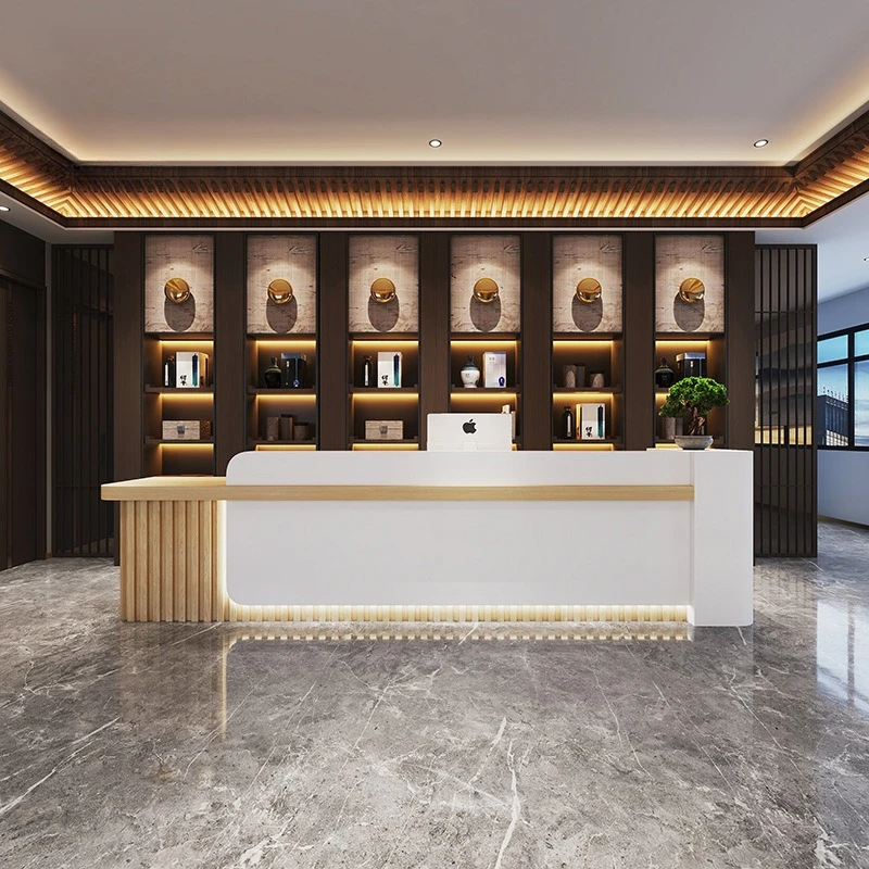 Company Lacquered Checkout Counters Beauty Salon Hotel New Chinese-style Checkout Counters Simple Modern Furniture Cajero JT40C