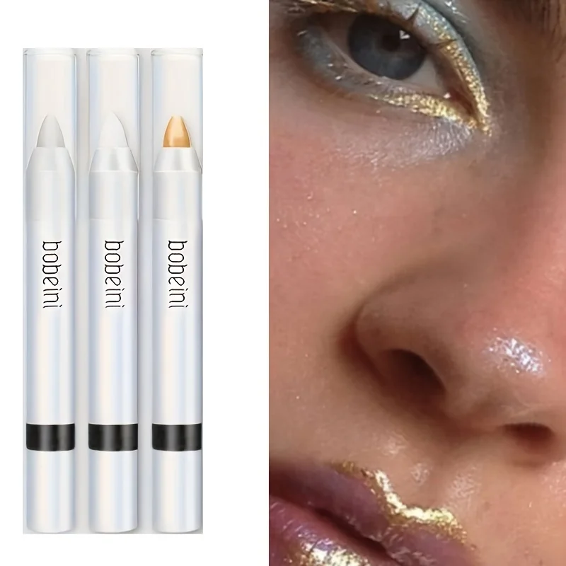 アイシャドウペン、キラキラ蛍光ペン、防水、長持ち、真珠光沢、白、銀色、金色のアイライナー、化粧品