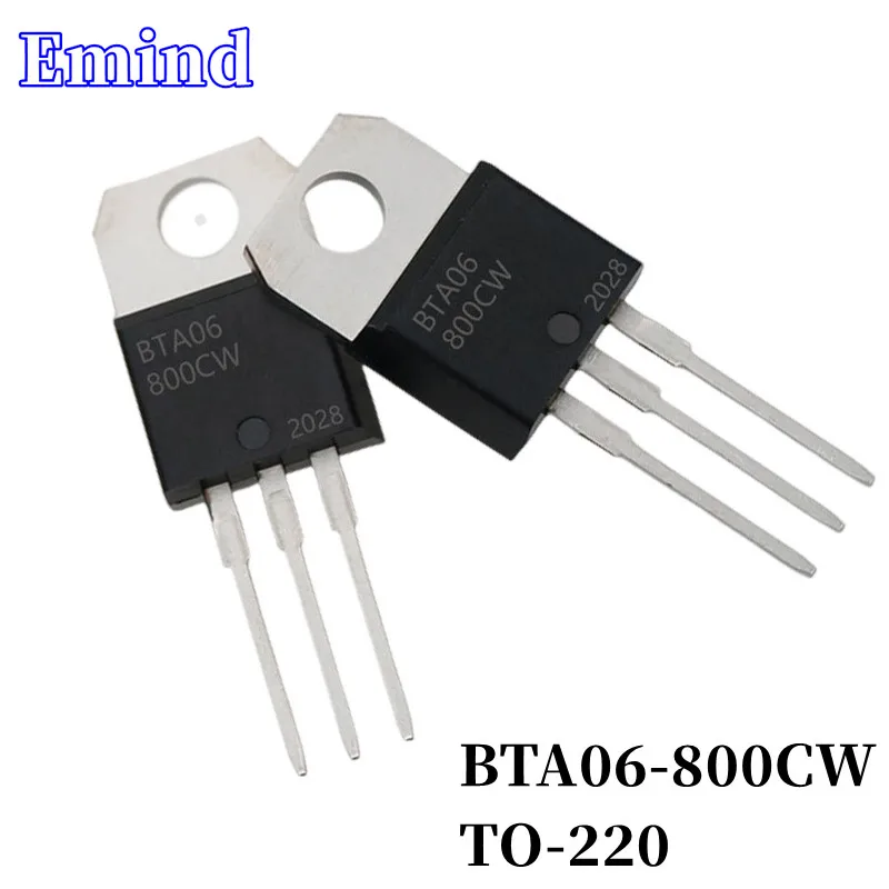 

10Pcs BTA06-800CW BTA06 Thyristor TO-220 6A/800V DIP Triac Large Chip