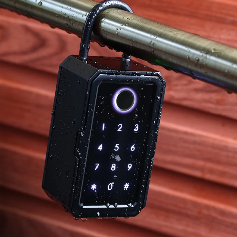 TTLOCK/Tuya BLE Smart Lock Box with Fingerprint Password IC Card APP Remote Unlocking Key Box Outdoor Waterproof Key Box