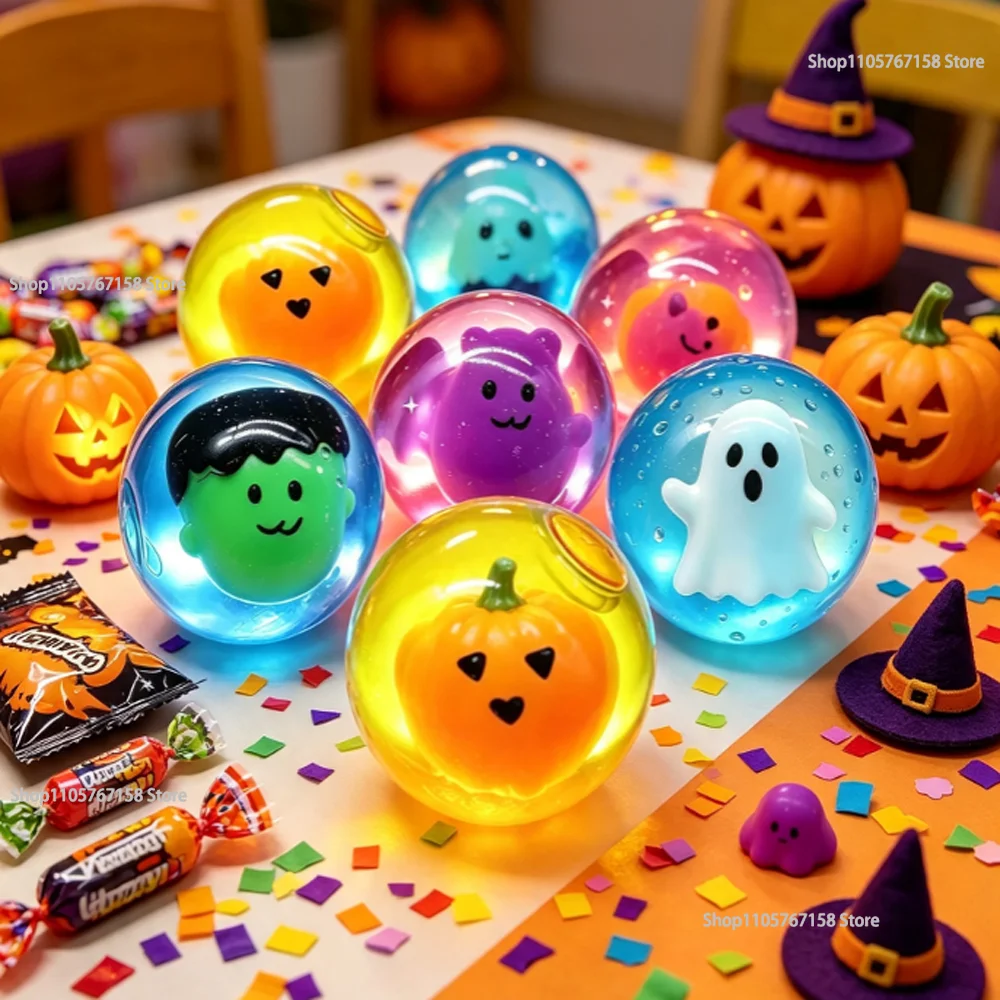 New 4pcs Halloween Maltose Squishy Ball Pumpkin Head Slow Rising Stress Relief Decompression Fidget for Adults Party Gift