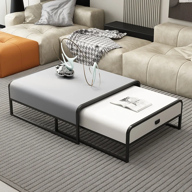 Cream Wind Modern Luxury Coffee Tables Drawer Nordic Light Luxury Unique Coffee Tables Advanced Sense Mesa Centro Home Furniture