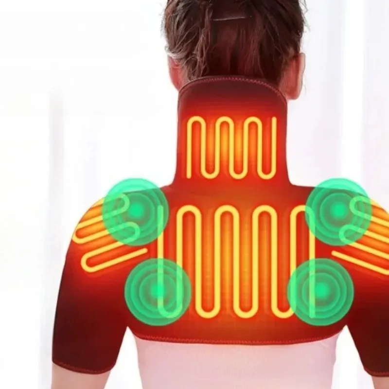 

Heating Electric Shoulder Neck Pad Massager Three Gear Hot Compress Cervical Shawl Warmer USB Relax Brace for Shoulder Neck Back