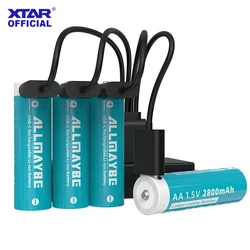 XTAR 4/8PCS 1.5V AA USB-C Rechargeable Batteries 2800mAh Eco-Friendly Convenient Charging for Reliable Power in Various Devices