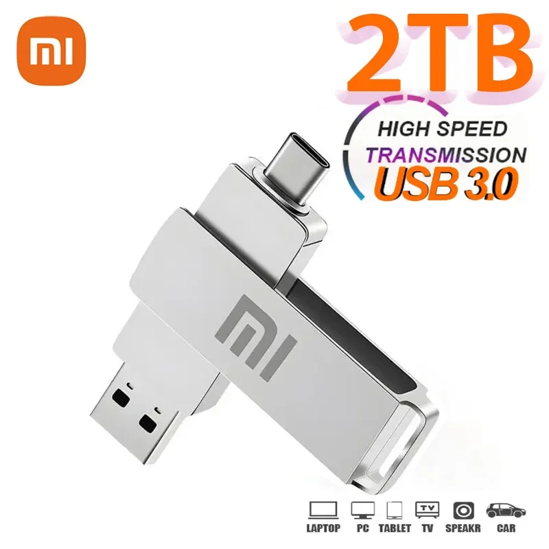 Xiaomi Mini Pen Drive 2TB 1TB 512GB USB 3,0 Speicher tragbare wasserdichte U-Disk Hochgeschwindigkeits-Daten übertragung Metall USB-Flash-Laufwerk