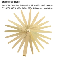 13/20 Blades Non-magnetic Brass Thickness Feeler Gauge 0.05-1.00mm Set Thickness Gauge