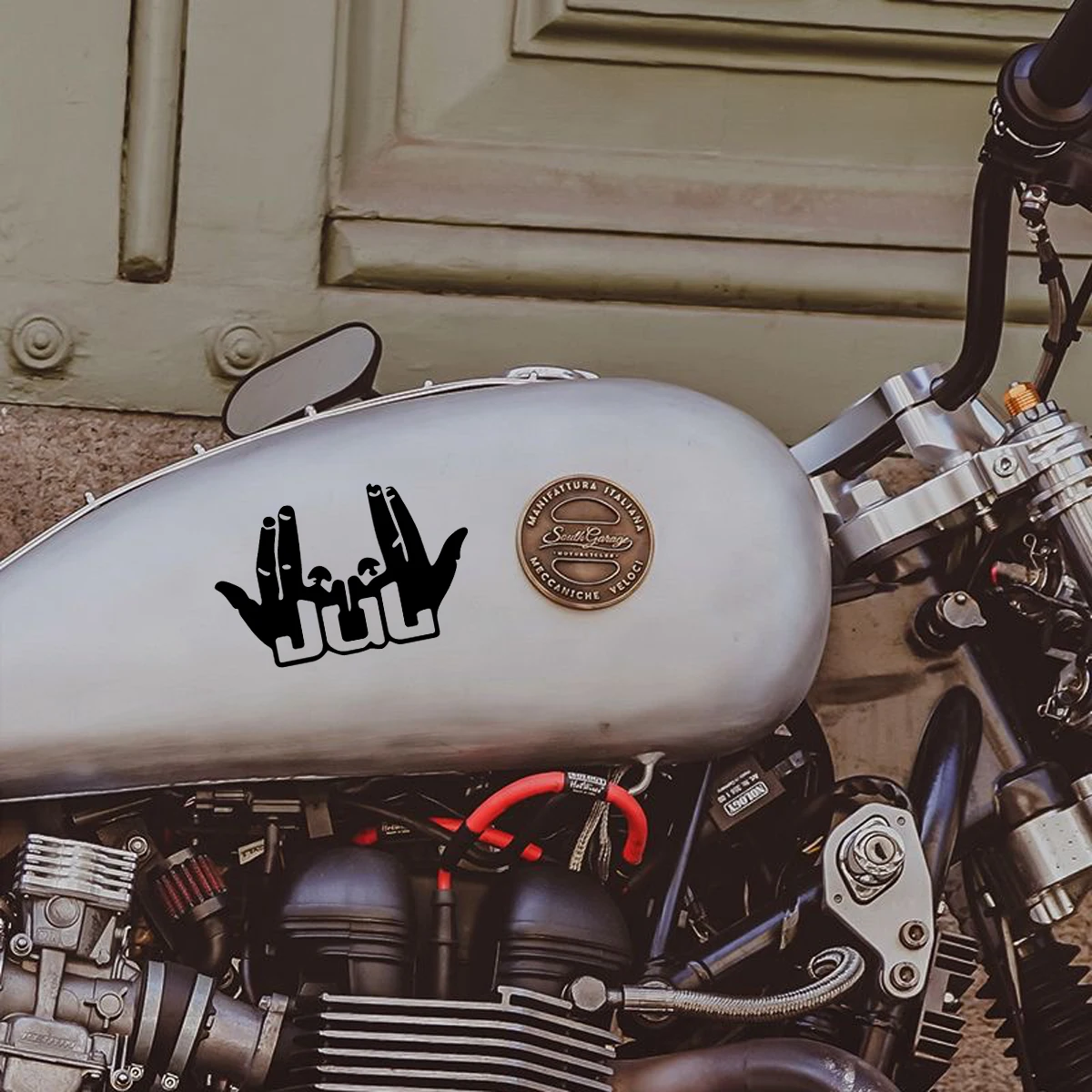 1pc Funny JUL Finger Waterproof Vinyl Motorcycle Sticker Decal For Motorcycle Moto Body Helmet Fuel Tank Fairing Decor Accessory