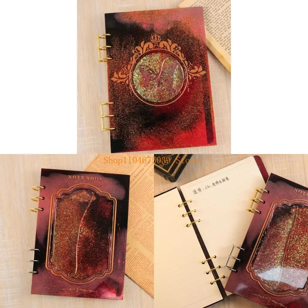 

5asd Notebook Silicone Mold Butterfly Rectangle Book Cover Epoxy Resin Mold
