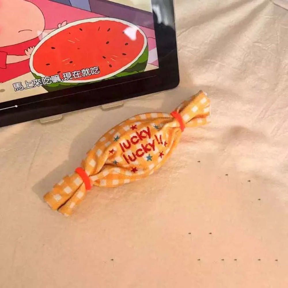 Lightweight Sweet Candy Design Coin Purse Star Canvas Sugar Shaped Decorative Bag Portable Plaid Lipstick Earphone Bag Student