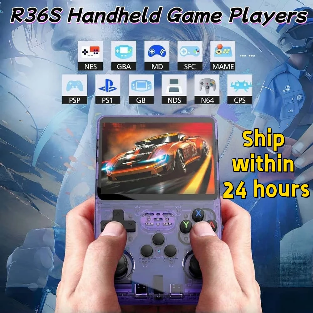 Consola de Juegos Portátil R36S con Más de 20000 Juegos, 64/128GB, Emuladores de Juegos Retro, Pantalla IPS de 3.5 Pulgadas, Venta al Por Mayor