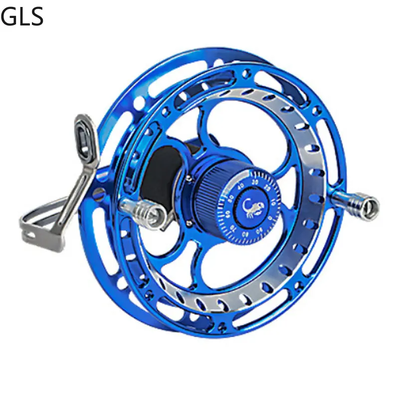 GLS Super Wear-Resistant Carved Aluminum Alloy Ice Fishing Wheel 2+1BB Ceramic Wire Ring Carp Fishing Reel