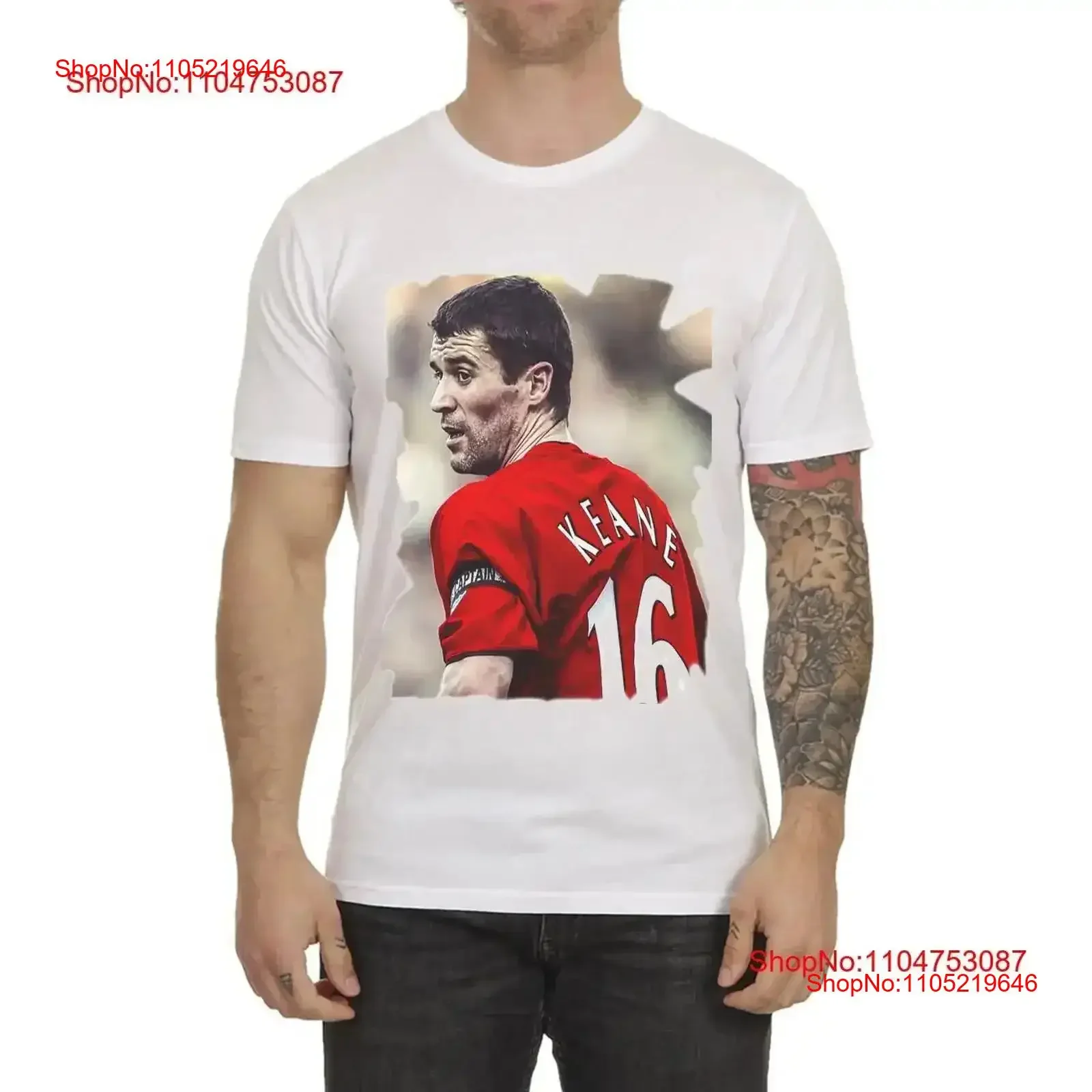 roy keane T Shirt man united keano classic 90s legend tribute devil vintage Washed homme graphic Breathable streetwear vintage
