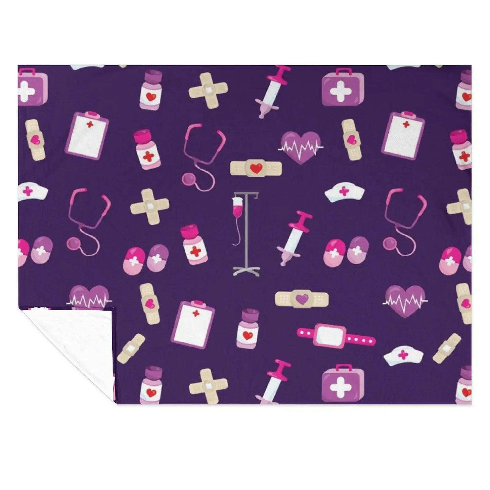 

Cute Hospital Medical pattern Gift for nurses Throw Blanket Furry Weighted Sofa Cute Plaid Blankets