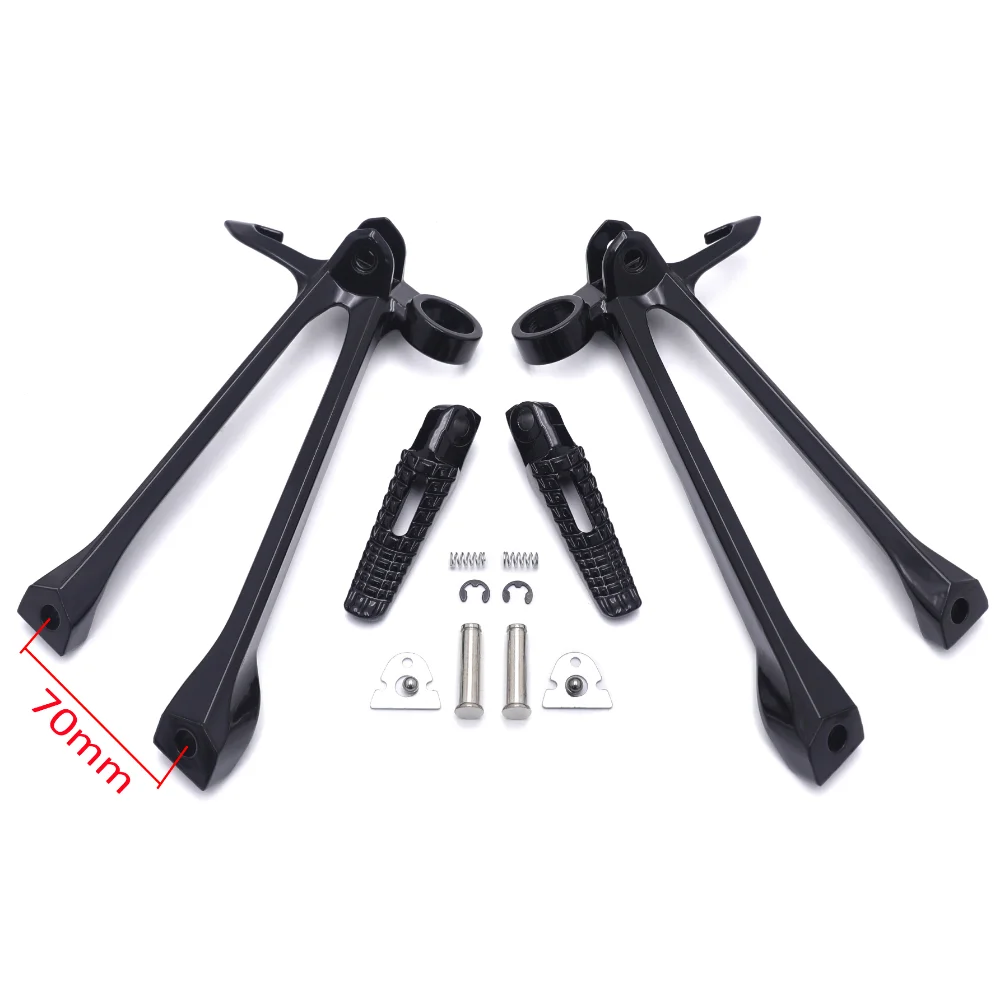 Motorcycle Rear Passenger Foot Pegs with Brackets for GSX-R1000 2009-2016, Aftermarket Replacement