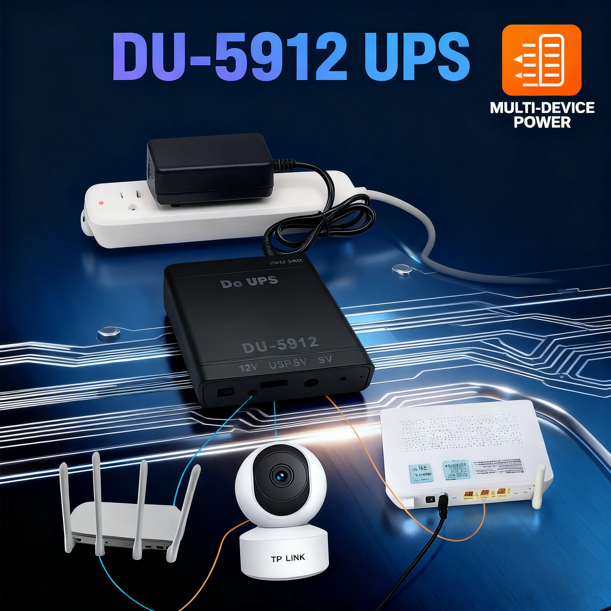 Home Internet UPS Backup Box - 12V/9V, Winter Power-Outage Protection, Runs ONT/Router/Camera, 18650 Cells Compatible