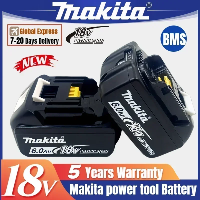 Official Original Makita 18V Rechargeable Power Tool Battery，Replaceable LED Lithium-ion ,18V 6.0Ah BL1860B BL1850 BL1830 BL1815