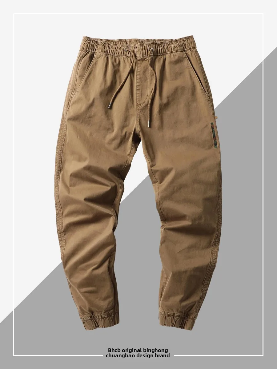 

Новые повседневные брюки BB, мужские брюки Ameika Waed, американская рабочая одежда в стиле ретро, свободный крой, модные городские брюки из холста, хлопка, полиэстер...