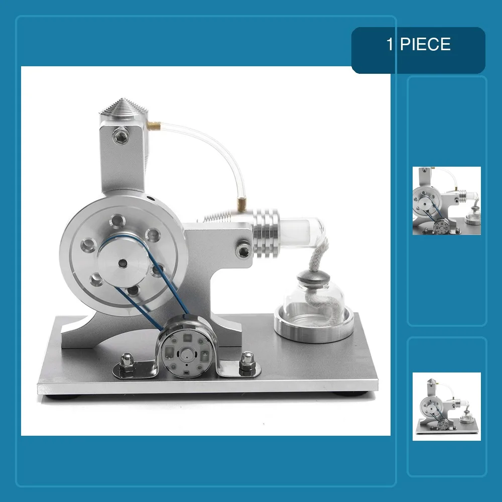 L-type Stirling Engine Model Physical Motor Power Generator External Combustion Educational Science Toys for kids Adult Gift