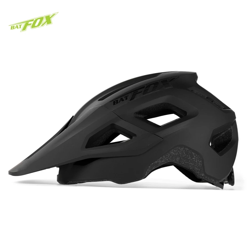 BATFOX MTB Bicycle Helmet In‑Mold Construction Ultralight Action Camera Mount Removable Visor Safety Gear For Downhill Riding