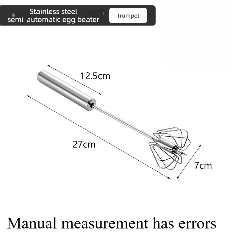 For Household Manual Egg Beater,rotating Cream Egg Mixer,baking Tool Battery-Free Stainless Steel Semi-automatic Egg Beater