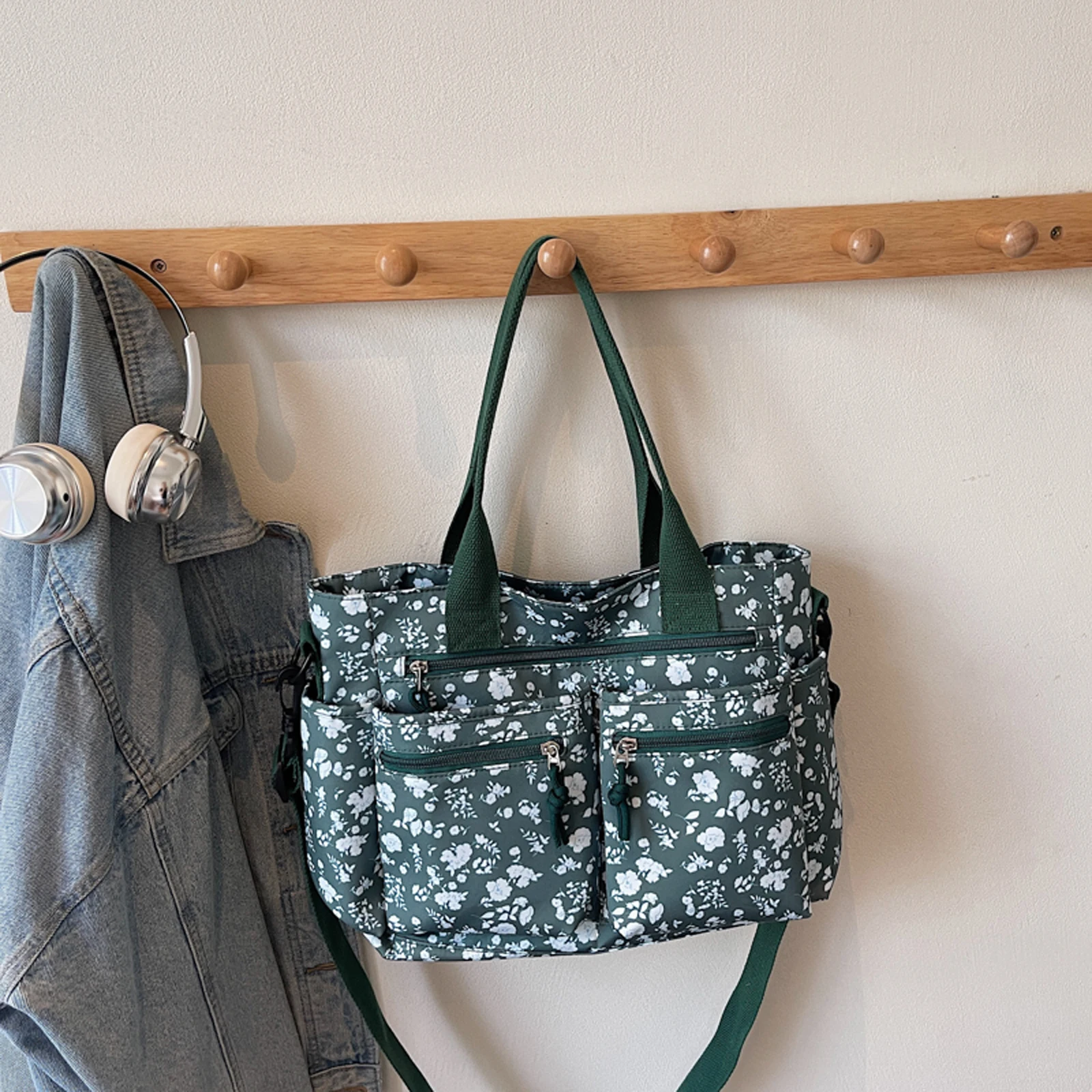 

Женская сумка-тоут с цветочным принтом большой вместимости, новая повседневная универсальная сумка