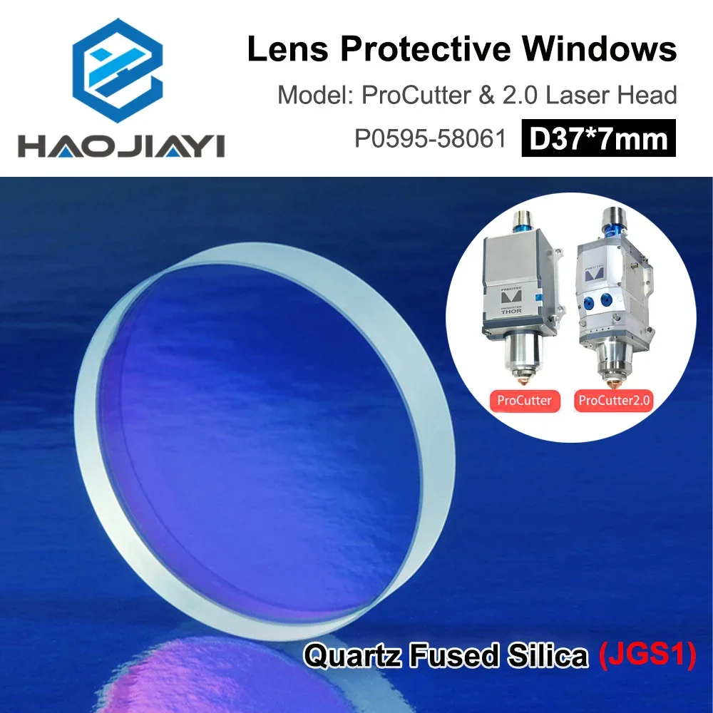 PRECITEC Lens Protective Windows D37x7 P0595-58601 Original Lenses for Fiber Laser ProCutter /2.0 Head 30KW Optical Silica Glass