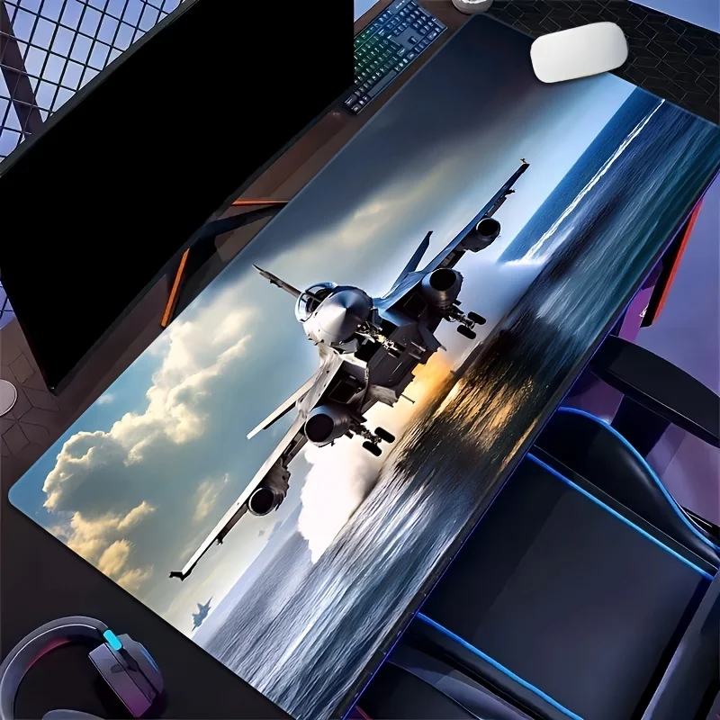 

Military Jet Fighter Mouse Pad Large Rubber Anti-slip PC Desk Accessories Mousepad for Offices and Gamer Keyboard Mats Decor Mat