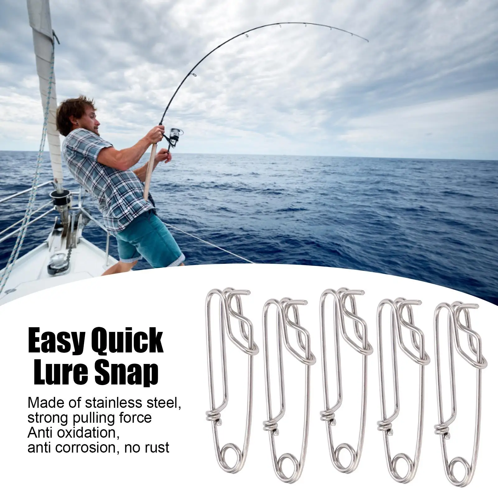 Stainless Steel for saltwater Fishing Clips | Lightweight Anti-Corrosion Connectors for ocean Angling